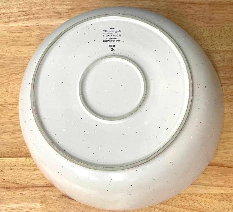 Beautiful 304oz Stoneware Ribbed Large Serving Bowl Cream