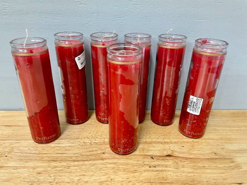 Lot of 7 Red Tall Candles