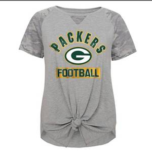 NFL Green Bay Packers Teen Girls Tie Front Shirt Size L