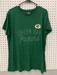 NFL Green Bay Packers Womens Sewn Script Short Sleeved Shirt Size L