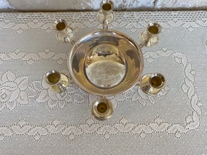 Silverplated Candle Holder Centerpiece with bowl
