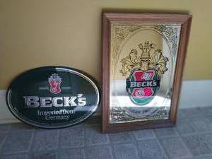 2 Becks Beer Signs