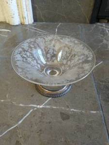 Wallace Rosepoint candy dish with sterling silver base.