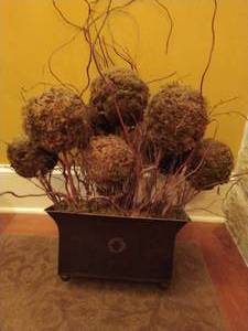 Fake plant with wood planter