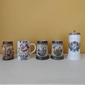 Five German Steins