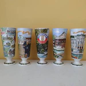 Five Domex German Beer Glasses