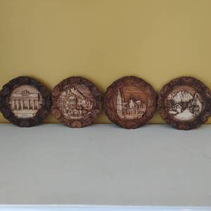 Four German Wood Wall Dcor