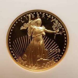 2003-W PROOF US $25 GOLD EAGLE PF70 NGC 12 OZ GOLD