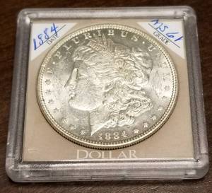 1884 MORGAN SILVER DOLLAR BU-UNC