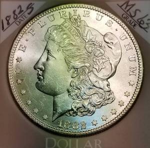 1882-S MORGAN SILVER DOLLAR BU-UNC