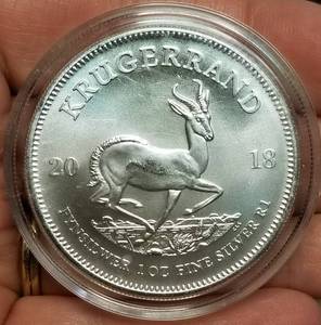1 TROY OZ. .999 FINE SILVER 2018 KRUGERRAND IN AIRTITE