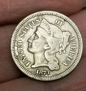 1873 US THREE CENT NICKEL