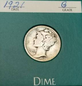 1921 MERCURY DIME BETTER DATE COIN obverse scratches