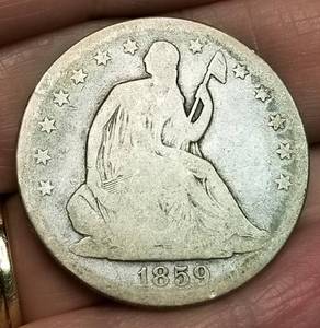 1859 US SEATED LIBERTY HALF DOLLAR