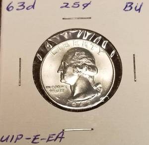 1963-D WASHINGTON QUARTER BU