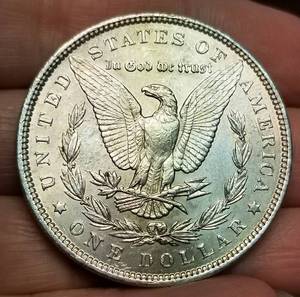 1890 MORGAN SILVER DOLLAR UNC DETAILS CLEANED