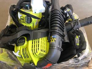 Sorted pallet of ryobi backpack leaf blowers- see pictures