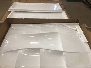 48 in. W x 74 in. H Three Piece Direct-to-Stud Alcove Shower Wall Surround  White by Delta- slightly damaged not used - see pictures