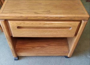 Vintage TV Stand On Wheels With Sto...