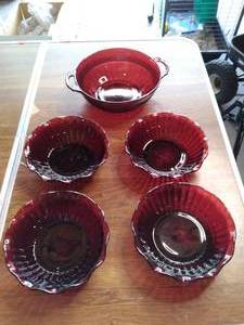 Vintage Red Glassware See Photos...