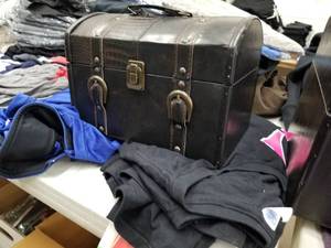 lot 9 image: Leather Trunk 11Lx7Wx8H