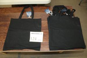 lot 124 image: Lot of (5) Cloth Bags Black 15Wx15H