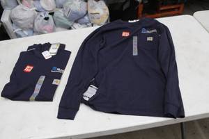 lot 215 image: Lot of ( 2 ) Carhardtt FR Long Sleeve T-Shirts Small Blue with logo Nuverra Environmental Solutions