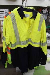 lot 253 image: National Safety Apparel Button Up Long Sleeve Shirt X-Large High-Visibility YellowBlack