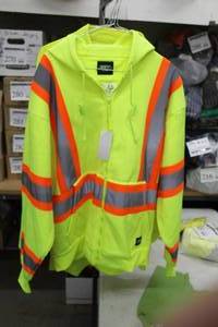 lot 256 image: Key FR Zip-Up Hooded Jacket Large High-Visibility Yellow