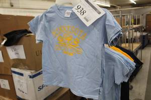 lot 938 image: Lot of ( 7 ) Gildan Childrens T-Shirts Small Light Blue with logo Minnesota