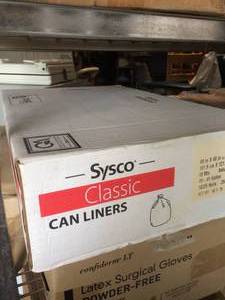 New In Box Sysco Classic Can Liners (40 in x 48 in) 250Case 1025 Rolls