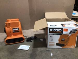 lot 3 image: Ridgid 1625 CFM Blower Fan Air Mover in good condition see all pictures