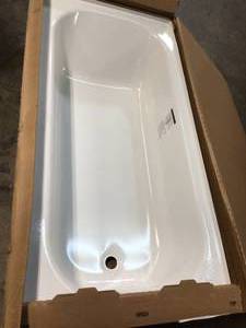 lot 6 image: Bootz Industries Aloha 60 in. Right Drain Rectangular Alcove Soaking Bathtub in White customer return see all pictures