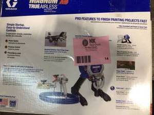 lot 14 image: Graco Magnum X5 Stand Airless Paint Sprayer with 4 ft. Whip Hose  in good condition see all pictures