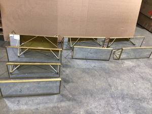 lot 24 image: Style Well Gold Metal Wall-Mount Floating Shelf (Set of 2) (4 boxes) see all pictures