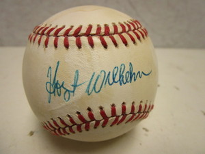 lot 137 image: AUTOGRAPHED HOYT WILHELM AMERICAN LEAGUE BASEBALL
