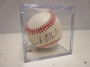 lot 138 image: AUTOGRAPHED BUCK O NEIL NATIONAL LEAGUE BASEBALL