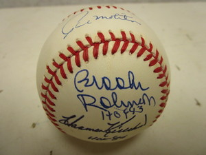 lot 141 image: AUTOGRAPHED PAUL MOLITOR, HARMON KILLEBREW, BROOKS ROBINSON BASEBALL, HALL OF FAME