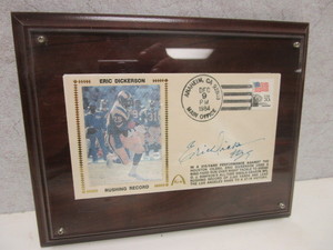 lot 146 image: AUTOGRAPHED ERIC DICKERSON, RUSHING RECORD ENVELOPE, POSTMARKED DEC. 9 1984, ANAHEIM, CA