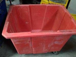 Heavy duty plastic mail bin cart o...