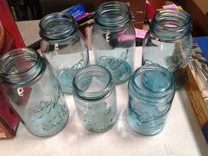 Set of 6 Vintage glass Ball branded...