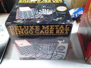 Deluxe metal bingo cage set with au...