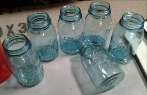 Set of 6 Vintage glass Ball branded...