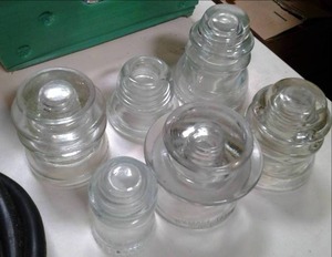 Set of 6 Vintage glass pieces, elec...