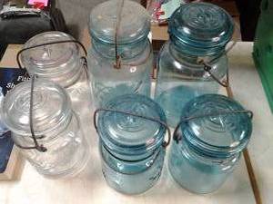 Set of 6 Vintage glass Ball branded...