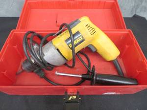 lot 80 image: 12 DEWALT DRILL IN A PLANO TACKLE BOX