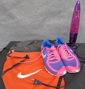 lot 131 image: NIKE SHOES, NIKE BAG, LAVA LAMP