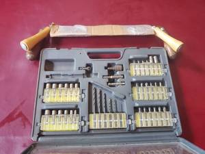 lot 8 image: Drill Bits in case and Draw Knifes