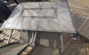 lot 44 image: Sunbrella Chairs X 6 and outdoor table