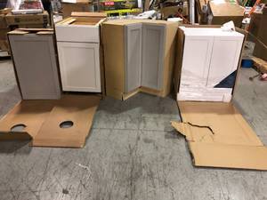pallet of assorted cabinets (all different sizes) (see pictures carefully)